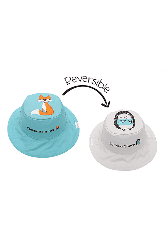 Kids' Reversible Sun Hat - Fox/Hedgehog - M (2-4y)