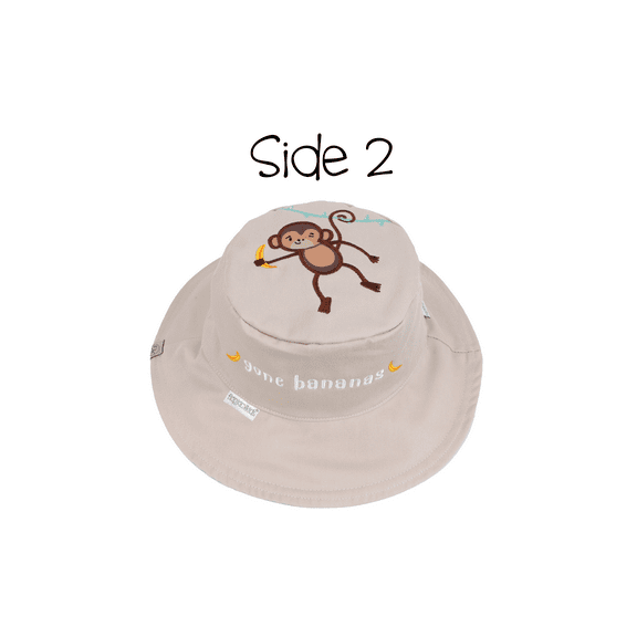 FLAPJACKKIDS Kids' Reversible Sun Hat - Lion/Monkey - L (4-6y+)