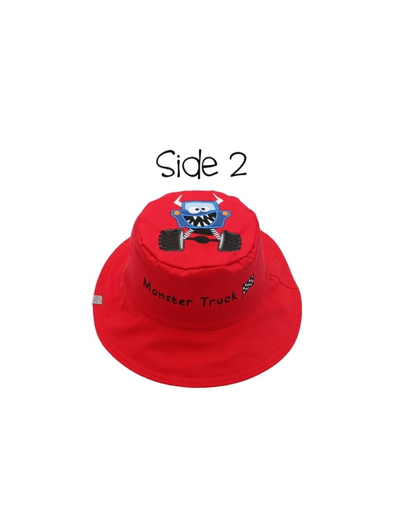 Kids' Reversible Sun Hat - Monster/Car - L (4-6y+)