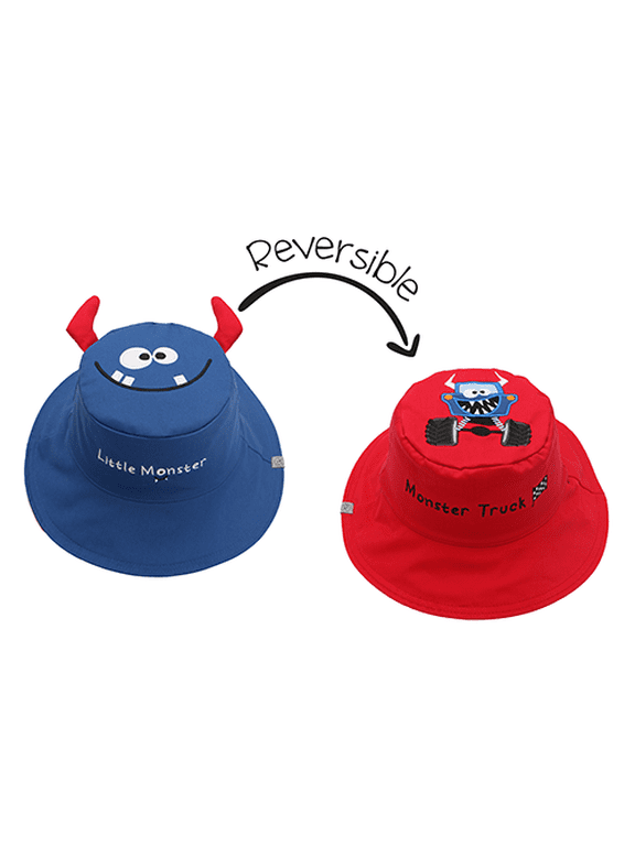 Kids' Reversible Sun Hat - Monster/Car - S (6m-2y)