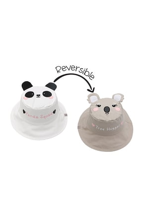Kids' Reversible Sun Hat - Panda/Koala - S (6m-2y)