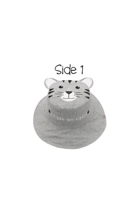 Kids' Reversible Sun Hat - Tiger/Safari Truck - M (2-4y)