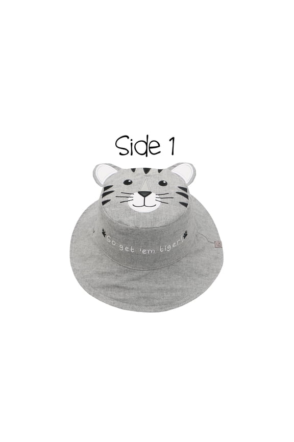 Kids' Reversible Sun Hat - Tiger/Safari Truck - M (2-4y)