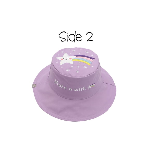 FLAPJACKKIDS Kids' Reversible Sun Hat - Unicorn/Star - L (4-6y+)