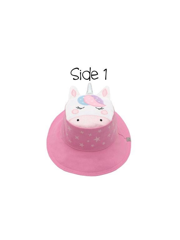 Kids' Reversible Sun Hat - Unicorn/Star - M (2-4y)