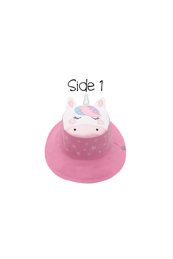 Kids' Reversible Sun Hat - Unicorn/Star - M (2-4y)