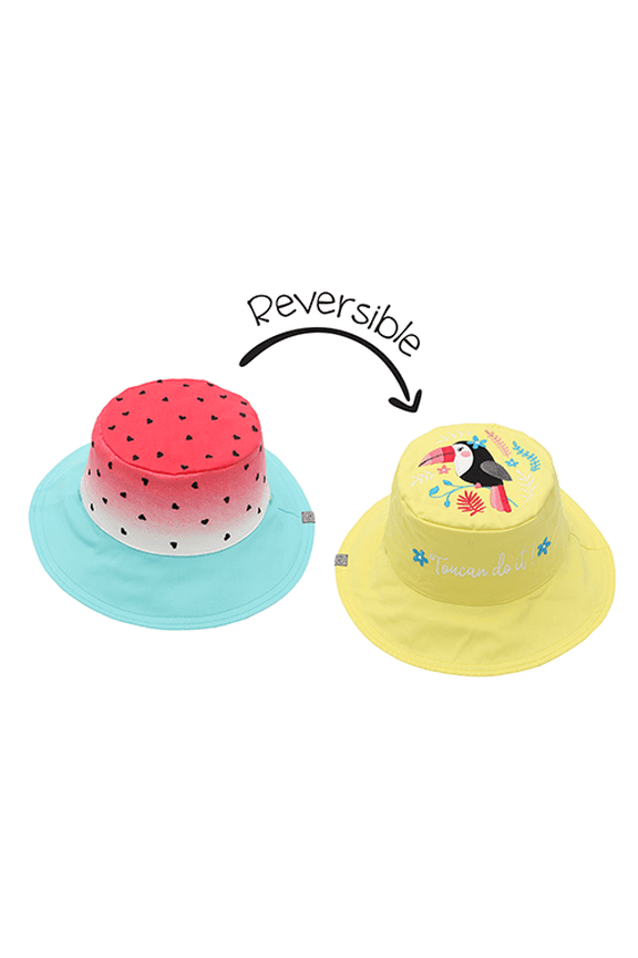 Kids' Reversible Sun Hat - Watermelon/Toucan - S (6m-2y)