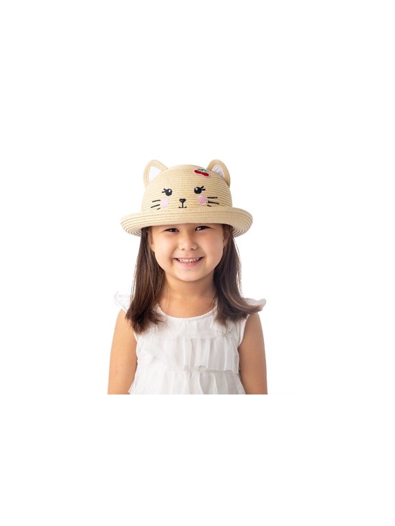 Kids' Straw Hat - Cat - L (4-6y+)