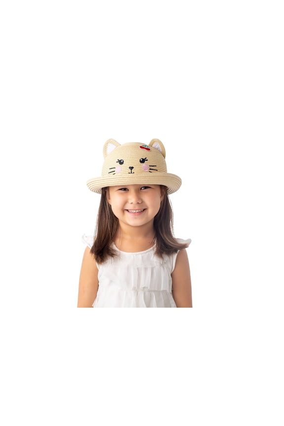 Kids' Straw Hat - Cat - L (4-6y+)