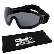 Global Vision Flare Wing Skydiving Goggles Paragliding Smoke Tint Includes Storage Pouch