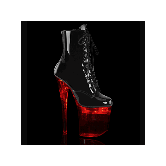 FLASHDANCE-1020-8, 8" Heel 4" Platform LED Illuminated Ankle Boot