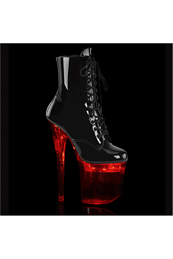 FLASHDANCE-1020-8, 8" Heel 4" Platform LED Illuminated Ankle Boot