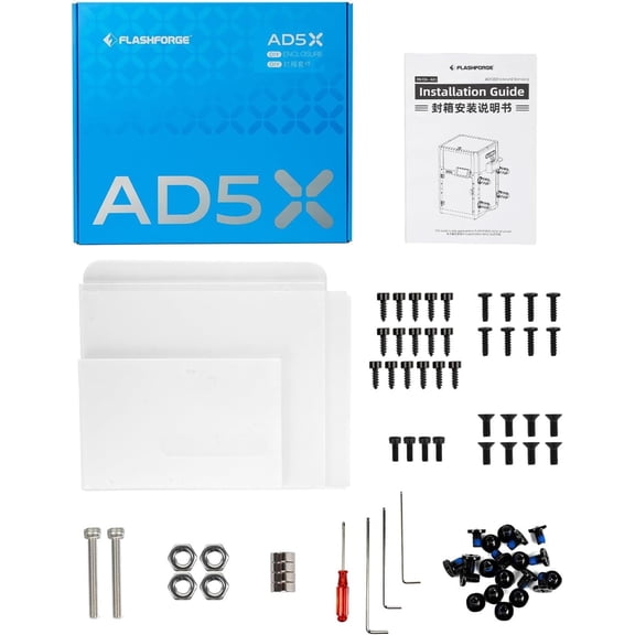 FLASHFORGE AD5X 3D Printer Enclosure Kit, DIY Colors & Style, Reduced Noise & Odor, Suitable for High-Temperature Filament Printing
