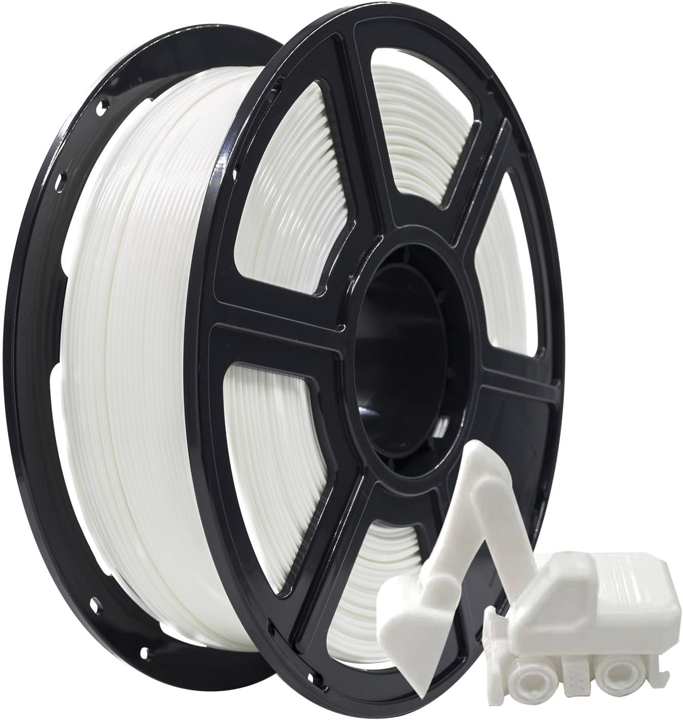 FLASHFORGE PLA Filament 1.75mm, 3D Printer 1kg (2.2lbs) Spool, Dimensional Accuracy +/- 0.02mm, Printing Easy to Use and Fits for Most FDM Printers (White)