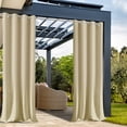 thumbnail image 1 of FLASHLUMI 2 Panels 52" x 84" Outdoor Waterproof Curtains, Grommet Blackout Privacy Drapes for Patio, Porch, Gazebo, Biscotti Beige, 1 of 7