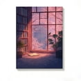 thumbnail image 1 of FLASHLUMI 32x48 Inch Cozy Cherry Blossom Library Window Anime Style Canvas Wall Art, Aesthetic Reading Room Decor for Living Room Bedroom, No Frame, 1 of 10