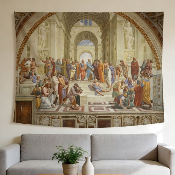 FLASHLUMI 40"×30" Tapestry, Raphael School of Athens Tapestry, Decorative Wall Hanging for Bedroom Living Room Office Home Decor