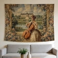 thumbnail image 1 of FLASHLUMI 60" x 50" Vintage Cello Lady Tapestry, European Palace Garden Wall Hanging for Bedroom Decor, 1 of 8
