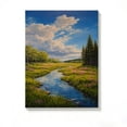 thumbnail image 1 of FLASHLUMI 8x12 Inch Mountain Stream Meadow Landscape Oil Painting Canvas Wall Art, Serene Nature Decor for Living Room Bedroom, No Frame, 1 of 10