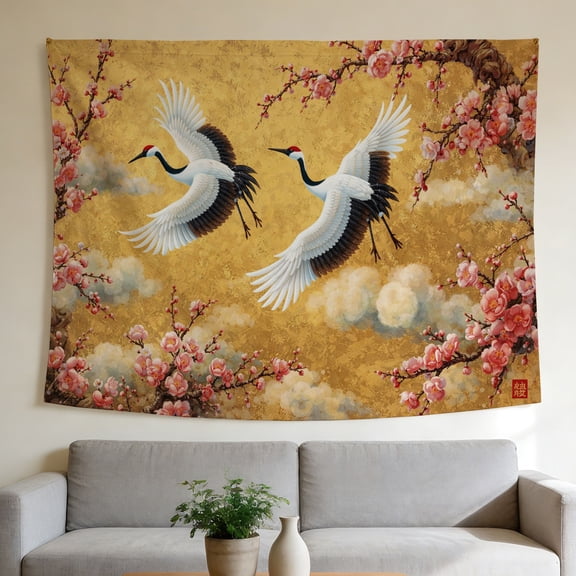 FLASHLUMI 90"×70" Tapestry, Bird Tapestry, Decorative Wall Hanging for Bedroom Living Room Office Home Decor