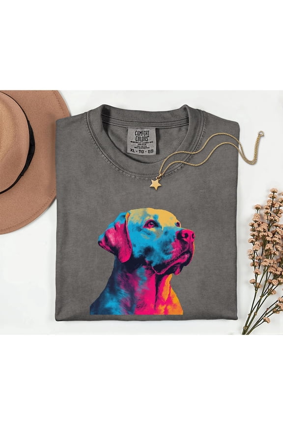 Labrador Retriever Vintage 90s Bootleg Distressed Graphic Tee Lab Dog Illustration Comfort Colors Unisex Cotton T-Shirt, Size S-3XL