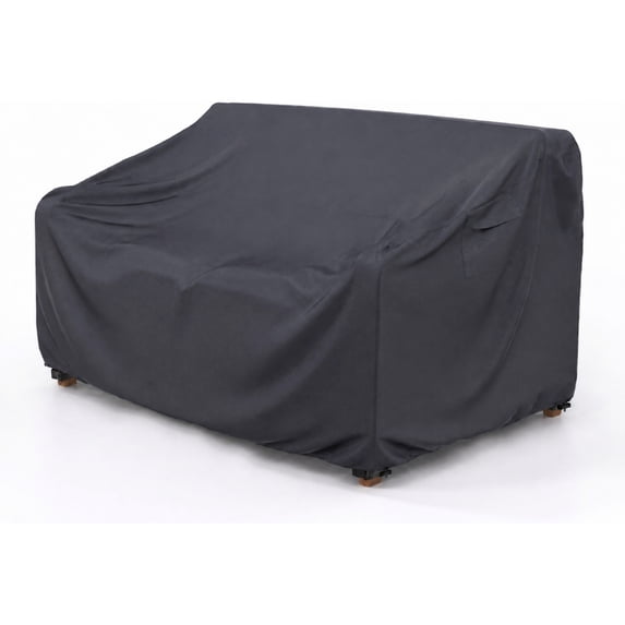 FLASHLUMI Heavy Duty Waterproof Outdoor Patio Sofa Cover, Windproof UV Resistant Furniture Protector with Buckles & Drawstring, Dark Gray, 88"x40"x35"