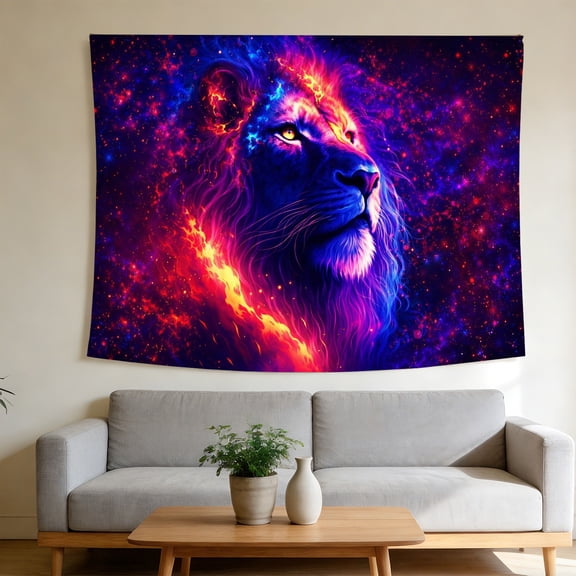 FLASHLUMI UV Reactive Blacklight Tapestry, 40x30in Glow in the Dark Wall Hanging Tapestries for Bedroom Living Room Dorm Decor