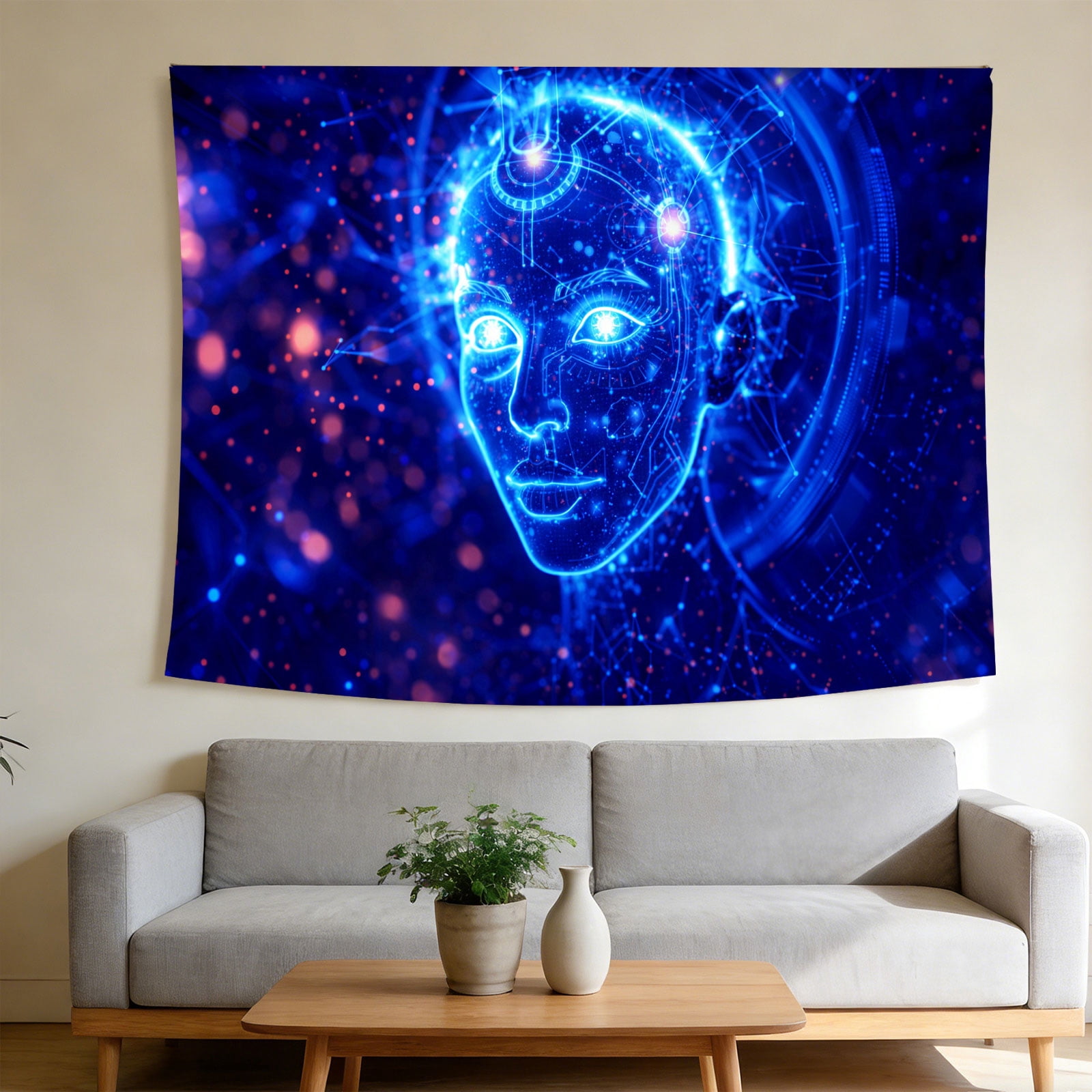 FLASHLUMI UV Reactive Blacklight Tapestry, 60x50in Glow in the Dark ...