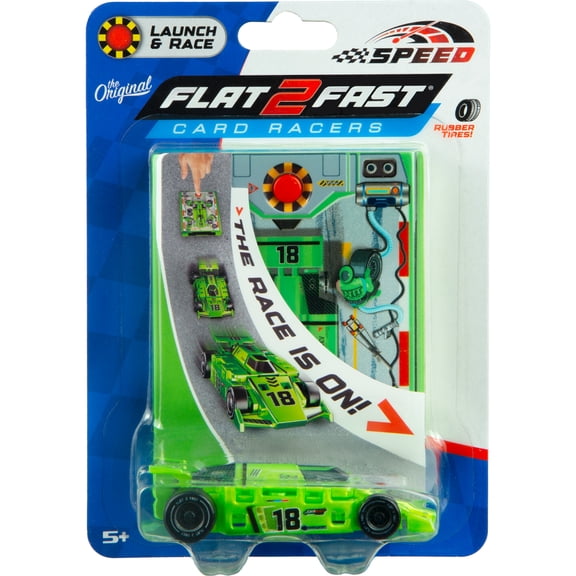 FLAT 2 FAST Speed Card Racer, Neon Green