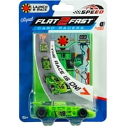 FLAT 2 FAST Speed Card Racer, Neon Green