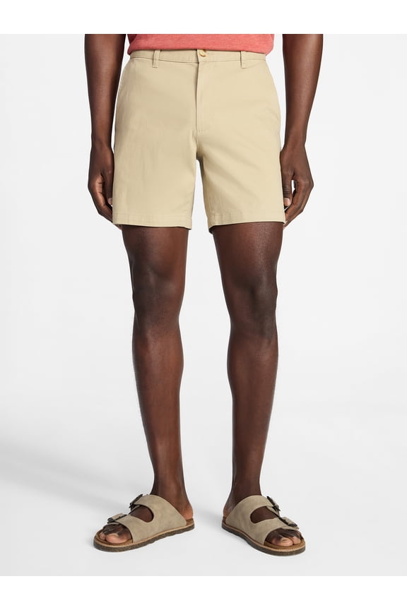 Men's and Big Men's Flat Front Shorts, 7" Inseam, Sizes 28-54