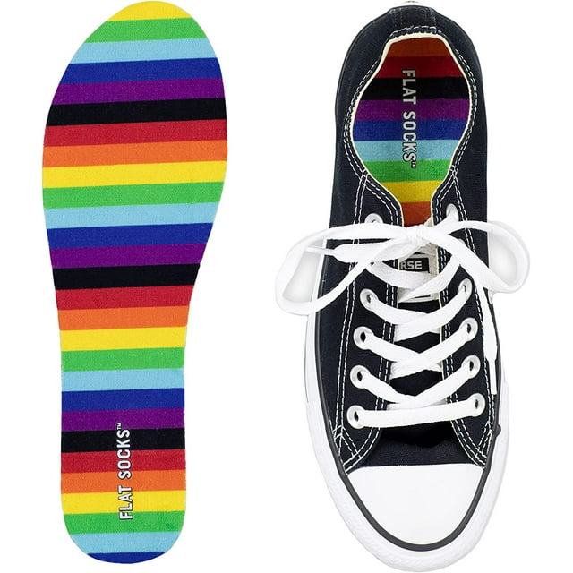 FLAT SOCKS MultiColor No Show Socks, Sockless Shoe Liner, No Slipping