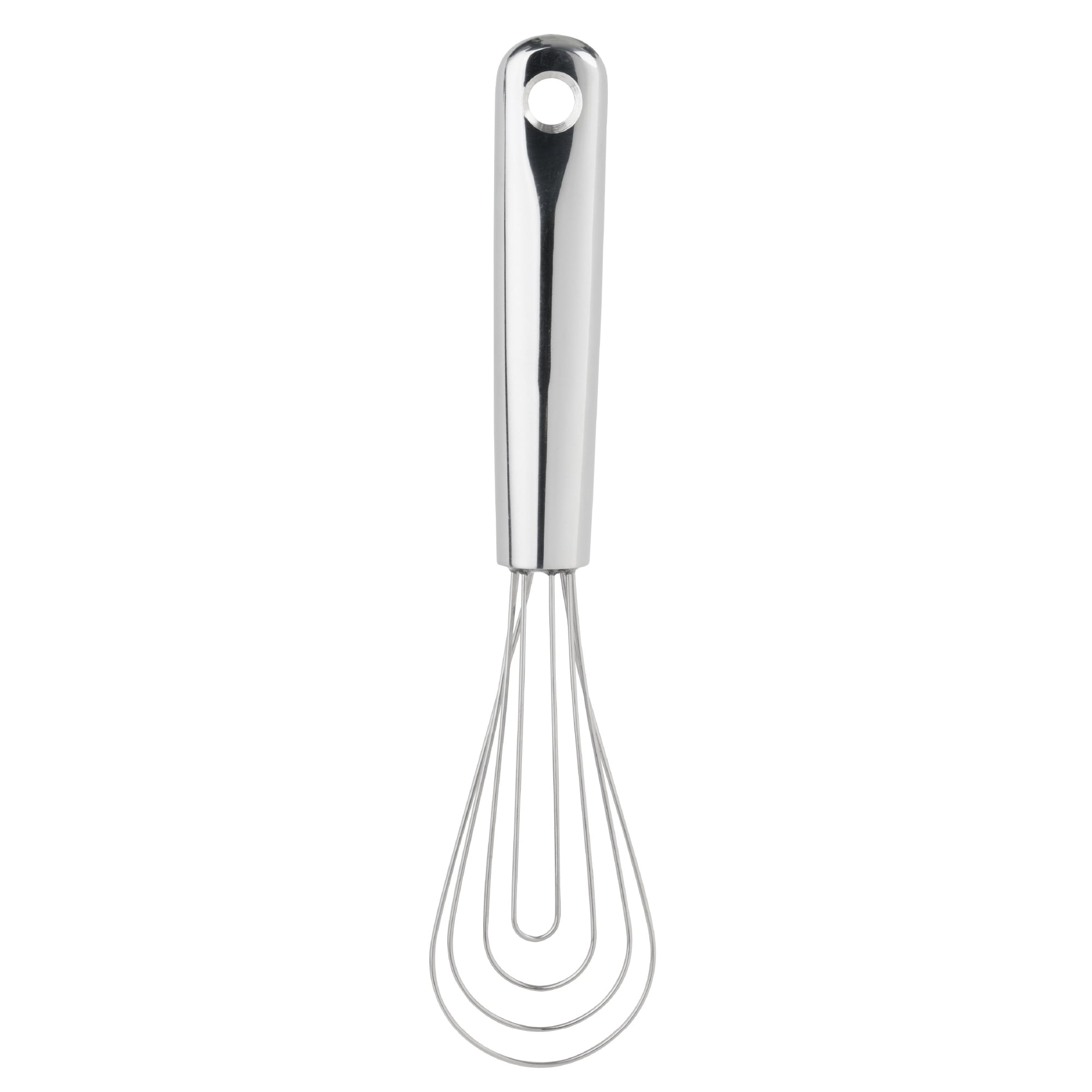 Mainstays 9 inch Stainless Steel Flat Kitchen Whisk with Comfortable Handle