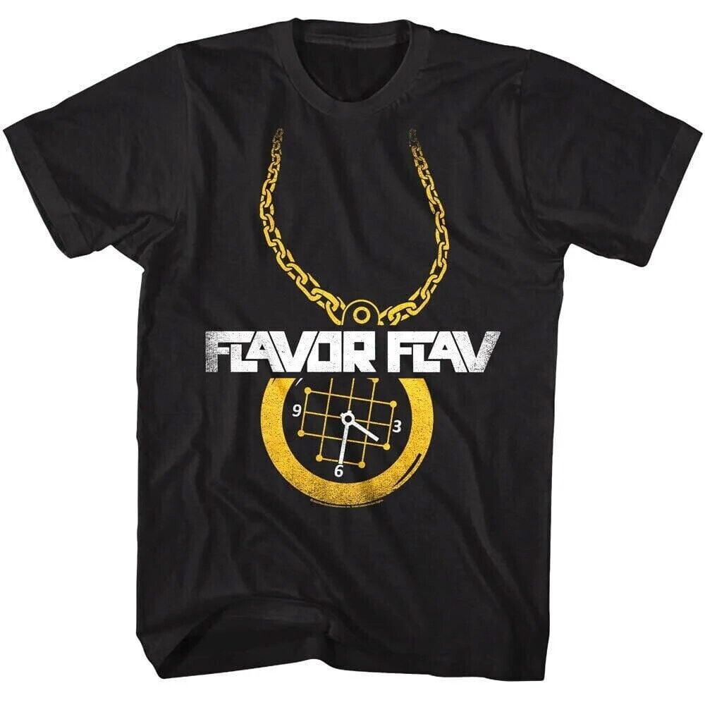 FLAVOR FLAV T-Shirt Gold Chain Clock Rap Hip-Hop Graphic Tees - Walmart.com