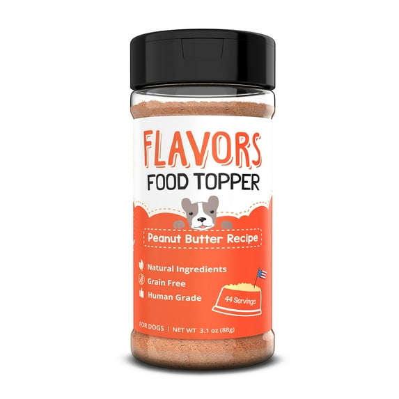FLAVORS Food Topper for Dogs, Peanut Butter Recipe, 3.1-Ounce