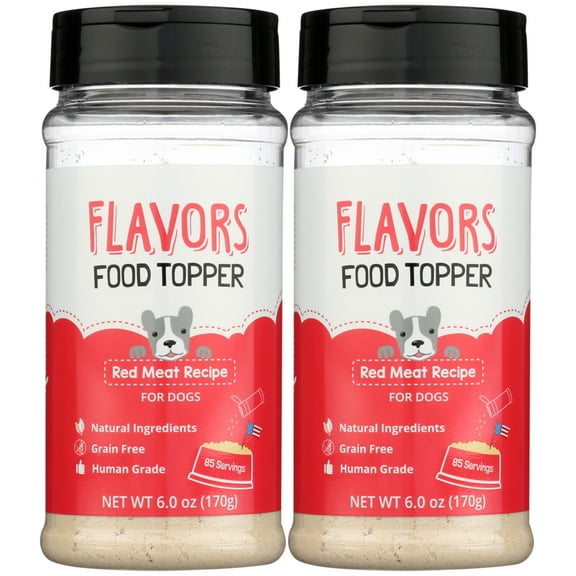 FLAVORS Food Topper for Dogs, Red Meat Recipe, 6-Ounce, Pack of 2