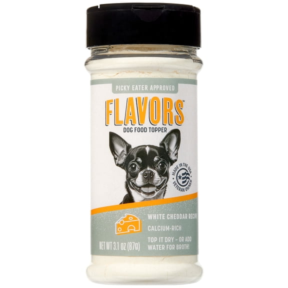 FLAVORS Food Topper for Dogs, White Cheddar Recipe, 3.1-Ounce