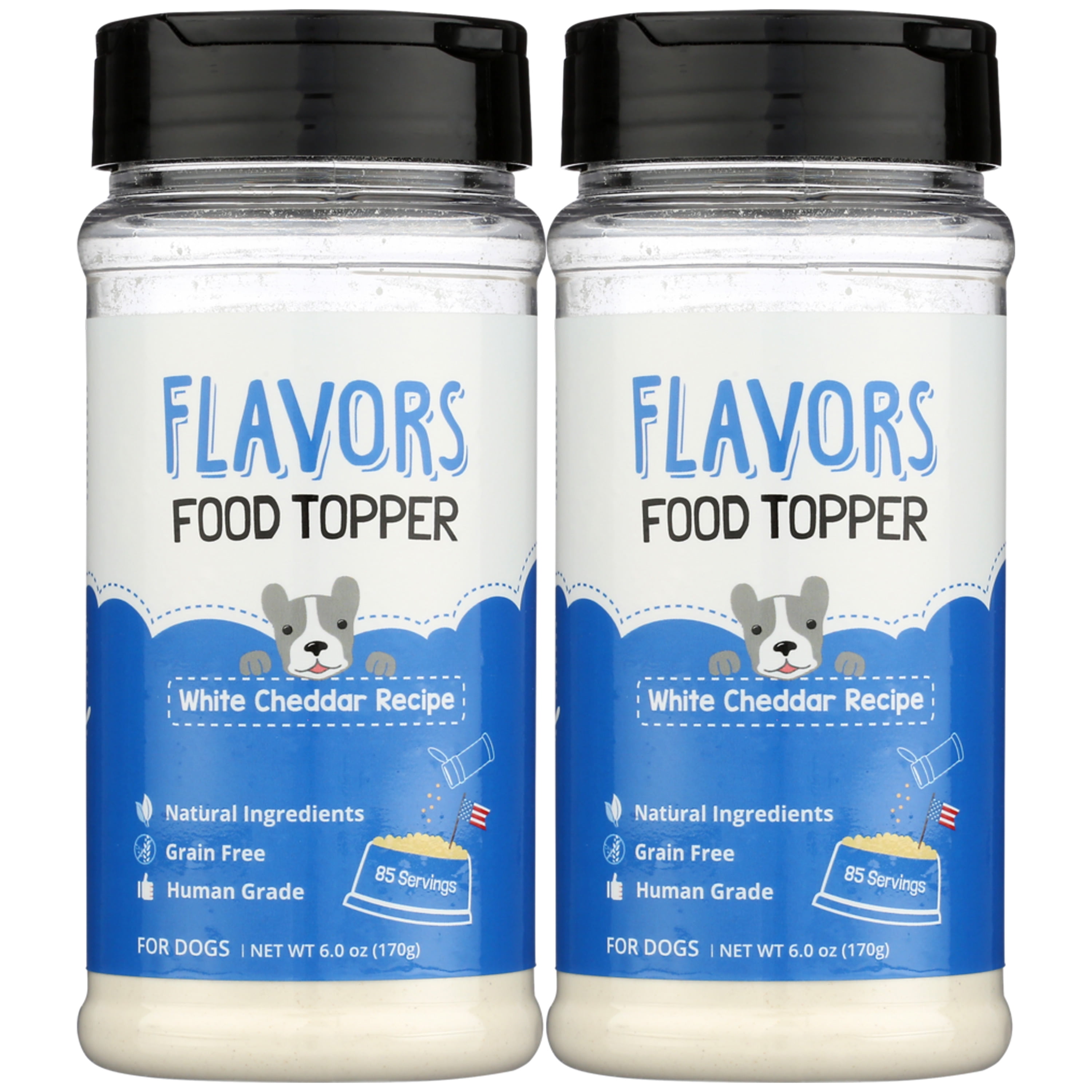 FLAVORS Food Topper for Dogs, White Cheddar Recipe, 6-Ounce, Pack of 2