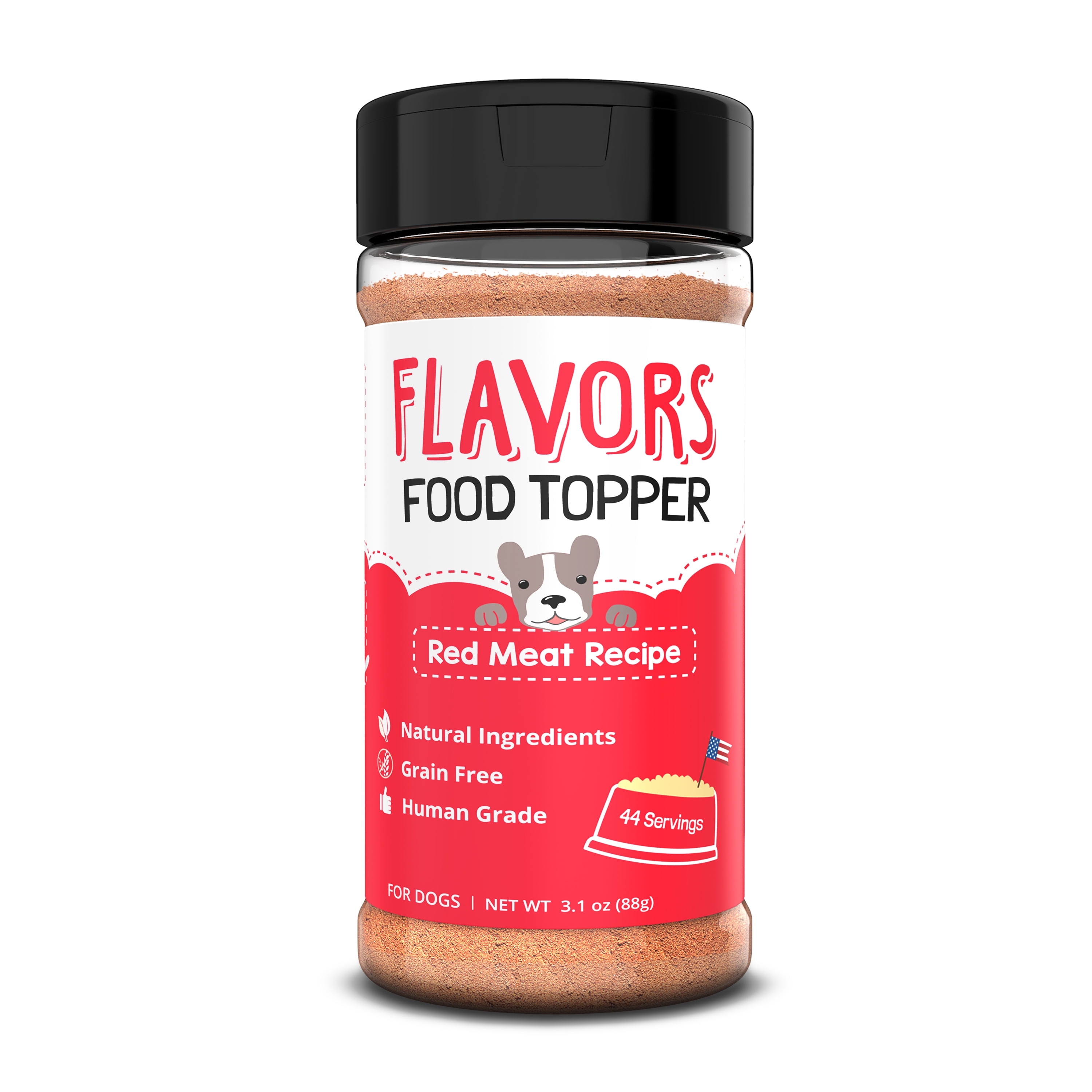 FLAVORS Food Topper for Dogs, Red Meat Recipe, 3.1-Ounce