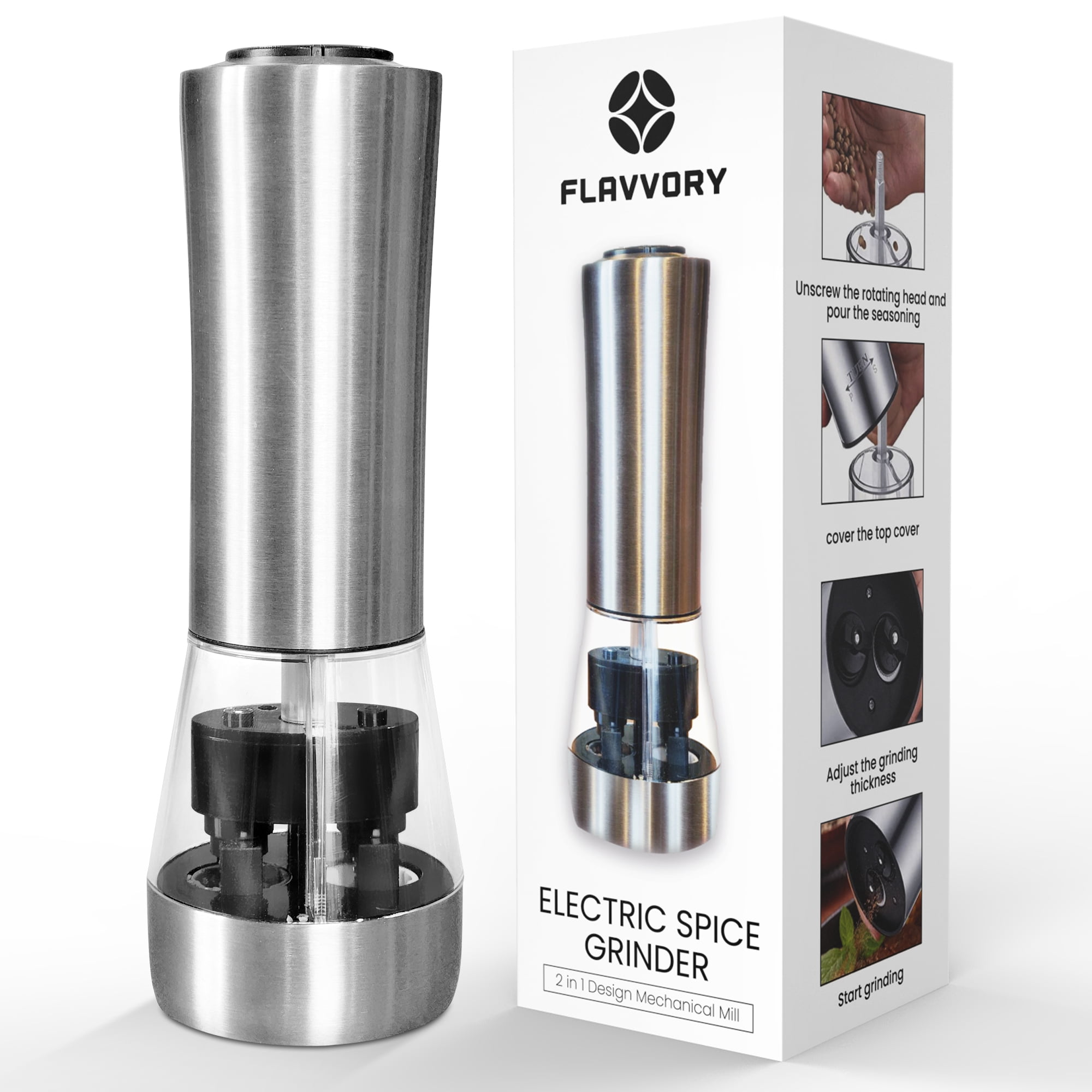 FLAVVORY Electric Pepper Grinder Electric Spice Grinder