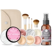 FLAWLESS COMPLEXION KIT FAIR 2 Full Size Mineral Makeup Set Matte Foundation Bare Face Sheer Powder Cover