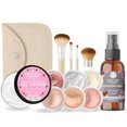 thumbnail image 1 of FLAWLESS COMPLEXION KIT (LIGHT TAN) Full Size Mineral Makeup Set Matte Foundation Bare Face Sheer Powder Cover, 1 of 8