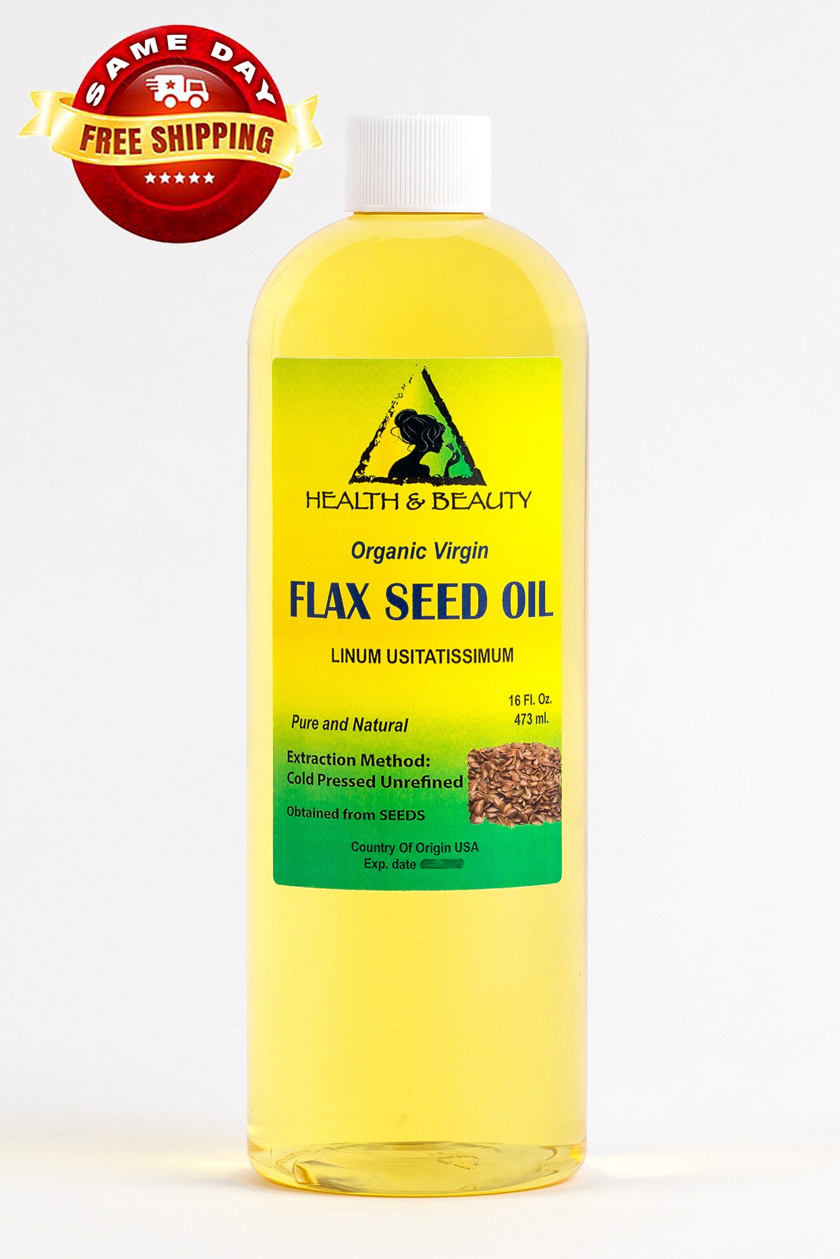 FLAX SEED OIL ORGANIC CARRIER VIRGIN COLD PRESSED PURE 16 OZ