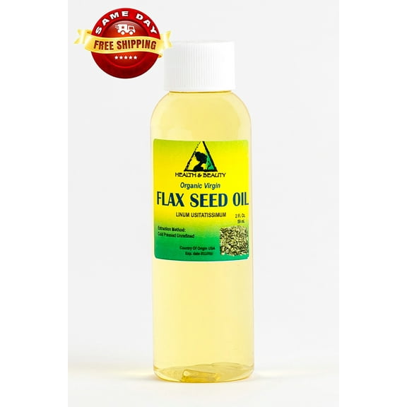 FLAX SEED OIL ORGANIC CARRIER VIRGIN COLD PRESSED PURE 2 OZ