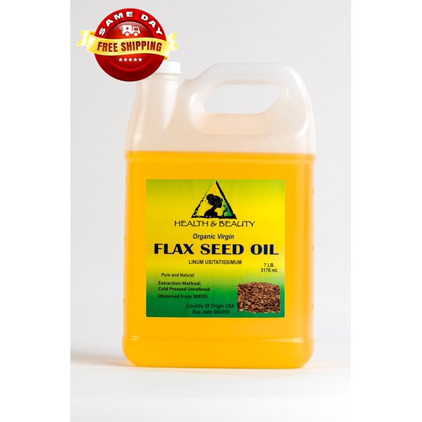 FLAX SEED OIL ORGANIC CARRIER VIRGIN COLD PRESSED PURE 7 LB