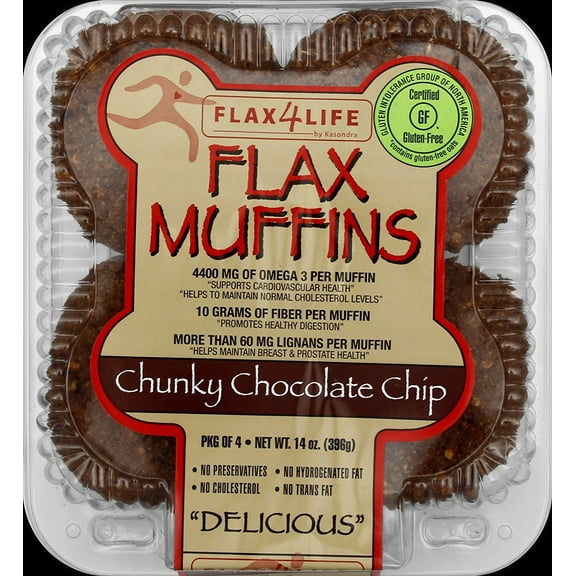 FLAX4LIFE FZ Chocolate Chip Muffin, 14 Ounce (Pack of 6)