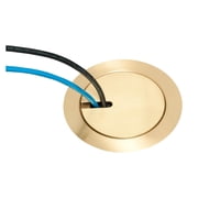 FLBC4580 Recessed Power and Data Round Floor Box for Existing or New Concrete Floor Boxes Fits in Most 4.5" Inside Diameter Round PVC Concrete Floor Boxes Brass