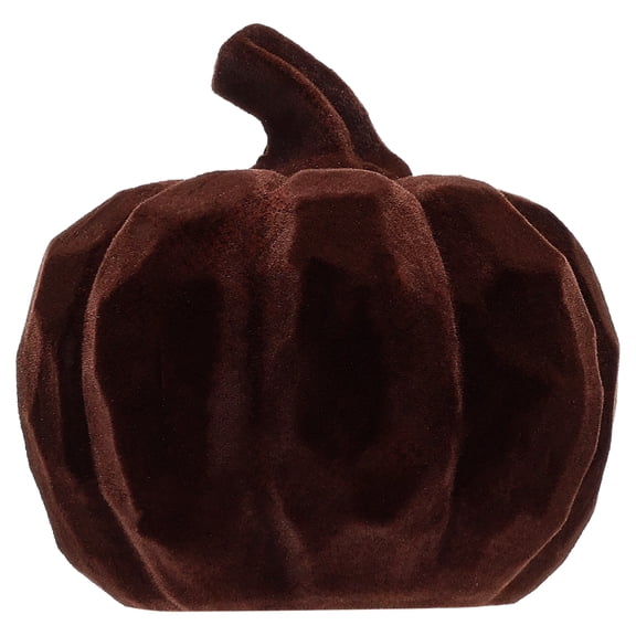 Flocked Resin Pumpkin Tabletop Decoration, Brown, 3", Fall by Way To Celebrate