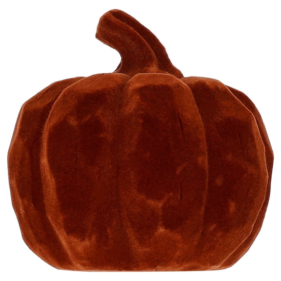 Flocked Resin Pumpkin Tabletop Decoration, Orange, 3", Fall by Way To Celebrate