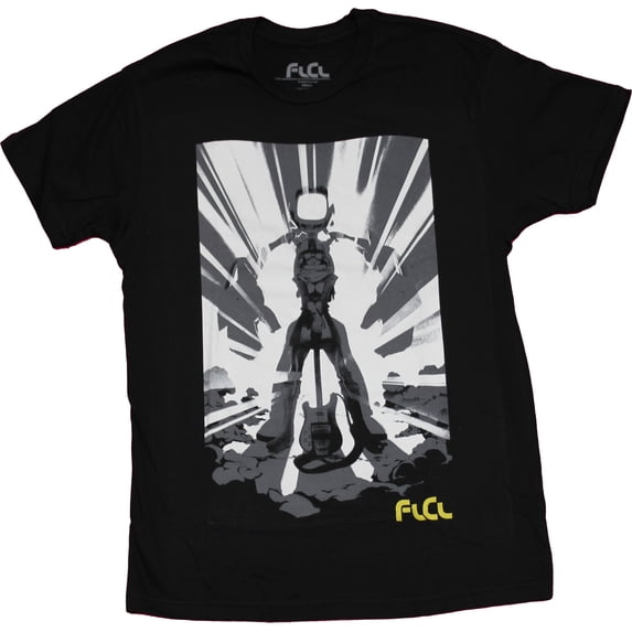 FLCL Mens T-Shirt - Back Lit Hriku Excitement Image (2X-Large)